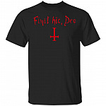 Finit HIC Deo God Ends Here Nun T-Shirt - The Upside Down Cross, Black, Unisex T-Shirt
