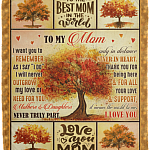 To My Mom Mother's Day From Daughter Son Blanket - You Mean The World To Me Love You Mom Sherpa Woven Blanket