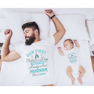 Alternative view of Personalized Our First Father's Day Together T-Shirt - Matching Shirt for New Dad