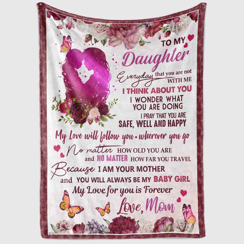 9VT. To My Daughter Think About You blanket mockup