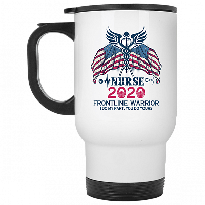 14 oz. White Travel Mug