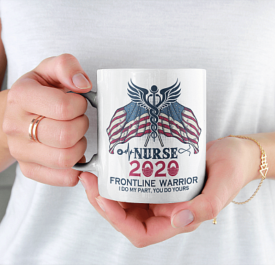 Alternative view of Frontline Warrior I Do My Part You Do Yours Ceramic Coffee Mug - Nurse Appreciation Gifts Mug