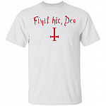 Finit HIC Deo God Ends Here Nun T-Shirt - The Upside Down Cross, White, Unisex T-Shirt
