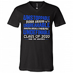 Unstoppable Born Around 9/11 Unbreakable Class Of 2020 Quarantine T-Shirt - V-Neck Shirt, Black, V-Neck T-Shirt