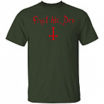 Finit HIC Deo God Ends Here Nun T-Shirt - The Upside Down Cross, Forest, Unisex T-Shirt