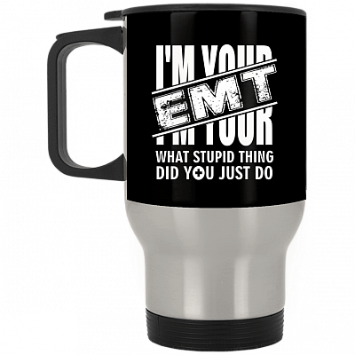 14 oz. Silver Travel Mug
