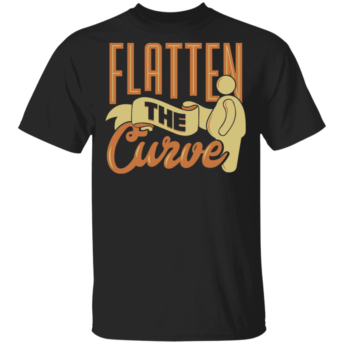 Flatten The Curve 2020 Funny T-shirt, Black, Unisex T-Shirt