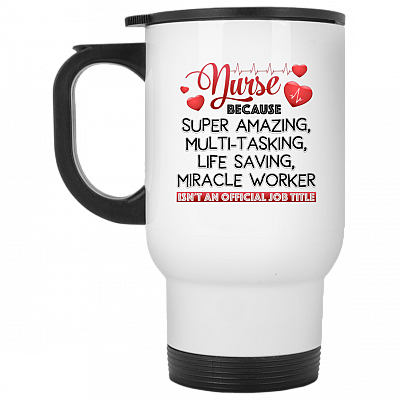 14 oz. White Travel Mug