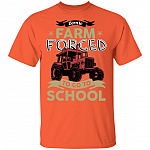 Born to Farm Forced Go to School Funny Tractor T-Shirt for Kids, Orange, Youth T-Shirt