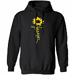 Sunflower Christian Cross Faith Jesus Snowflakes Christmas Hoodie - Long Sleeve - Sweatshirt Shirt