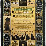 To My Granddaughter Senior 2020 You Were Born When the World Grieving Fleece Blanket - Sherpa Blanket