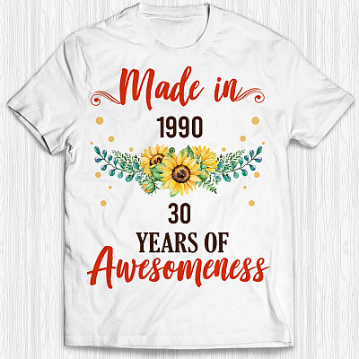 Alternative view of Personalized Made In Years Of Awesomeness T-Shirt - Funny Birthday Personalized Shirt