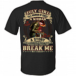 July Girl I'm A Warrior Of Christ A Woman Of Faith My Scars Tell A Story Print On Back T-Shirt, Black, Unisex T-Shirt