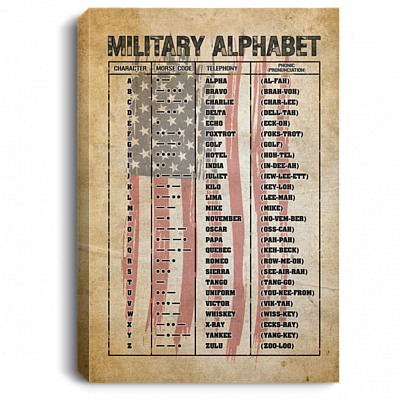 Military Alphabet Morse Gallery Wrapped Framed Canvas Prints - Unframed Poster