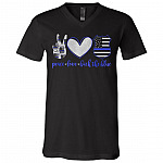 Peace Love Back The Blue T-Shirt - V-Neck Tee