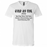 Quarantined and Chill T-Shirt - V Neck, White, V-Neck T-Shirt