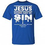 Jesus Washed Away My Sin Psalm 51:2 - Christian T-Shirt, Royal, Unisex T-Shirt