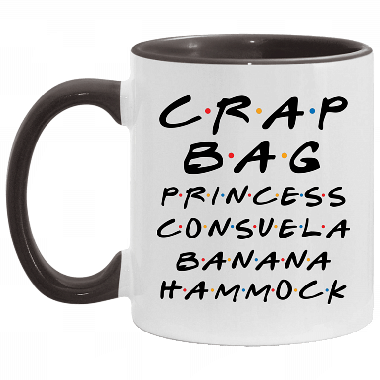 Crag Bag Princess Consuela Banana Hammock Friend Funny Accent Mug, White/Black, 11 oz. Accent Mug