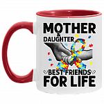 Mother And Daughter Best Friends For Life Autism Accent Mug - Coffee Mug