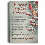 In Memory Of My Dad In Heaven Unramed Poster - Framed Canvas - My Dad Guardian Angle Wall Decor