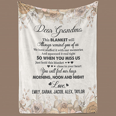 Alternative view of Customized Dear Grandma This Blanket Will Always Remind You Of Us We Have Stuffed It With Our Memories Fleece Blanket