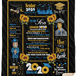 From Mom Dad To My Son Senior 2020 You Were Born When The World Was Grieving 9/11 Fleece Sherpa Woven Blanket