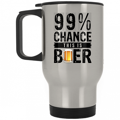14 oz. Silver Travel Mug