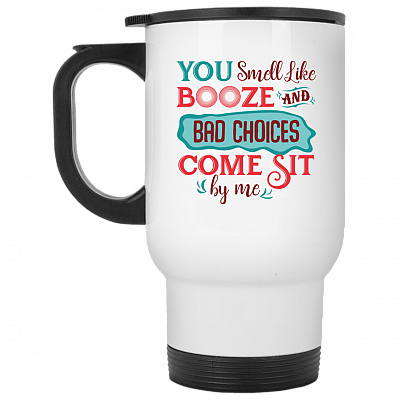 14 oz. White Travel Mug