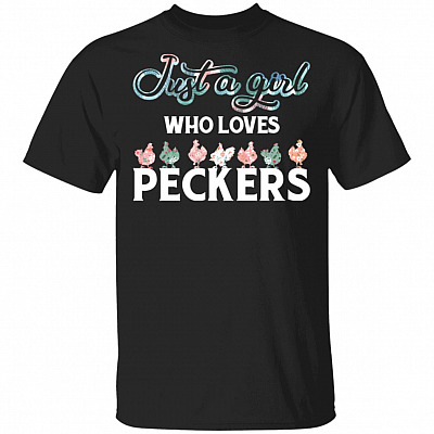 Just A Girl Who Loves Peckers Cute Chicken T-Shirt, Black, Unisex T-Shirt
