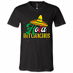 Hola Bitchachos T-Shirt - V-neck, Black, V-Neck T-Shirt