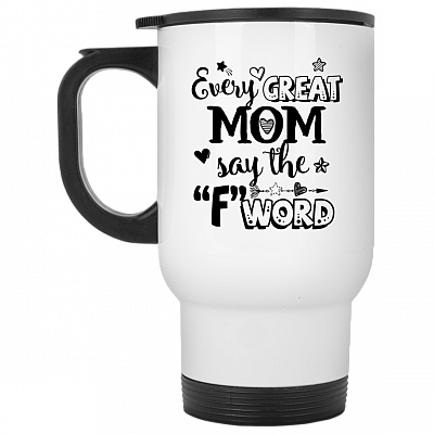 14 oz. White Travel Mug