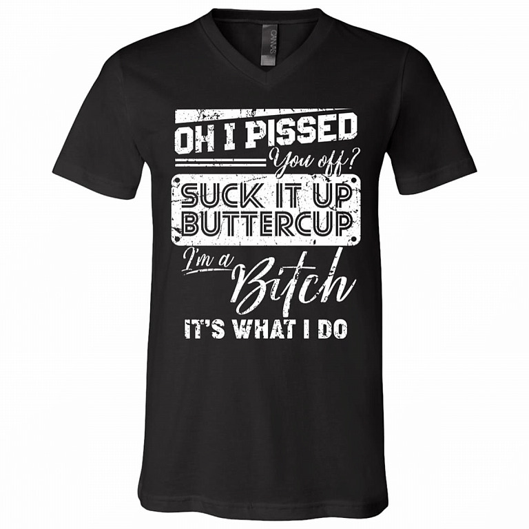 Zen As Fuck Funny Skeleton Vintage Design T-Shirt - V-Neck Shirt, Black, V-Neck T-Shirt