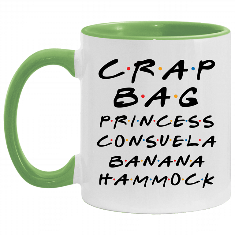 Crag Bag Princess Consuela Banana Hammock Friend Funny Accent Mug, White/Light Green, 11 oz. Accent Mug
