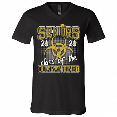 Seniors 2020 Class Of The Quarantined Vintage T-Shirt - Quarantine V-Neck Tee