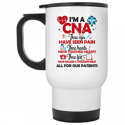 14 oz. White Travel Mug