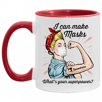 Seamstress I Can Make Mask Vintage Accent Mug