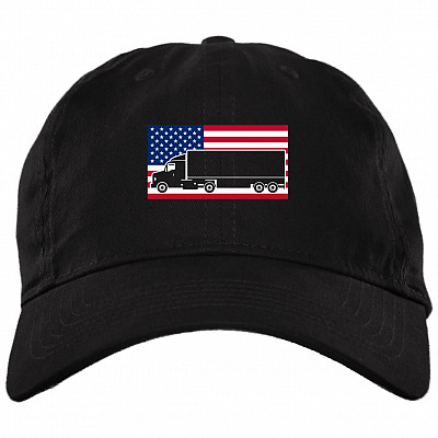 USA Flag Truck Drivers Hat Twill Cap - High-Profile Snapback Hat
