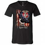 Personalized Name RN Registered Nurse American Flag T-Shirt - V-Neck Tee