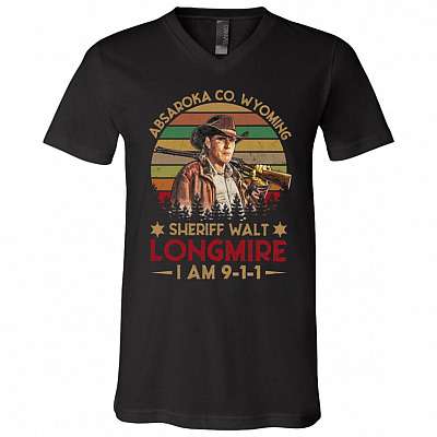 Absaroka co Wyoming Sheriff Walt Longmire I'm 911 Vintage Retro T-Shirt