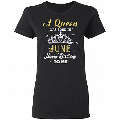 A Queen was Born in June Happy Birthday to Me Premium Ladies T-Shirt - Ladies Triblend Dolman Sleeve T-Shirt