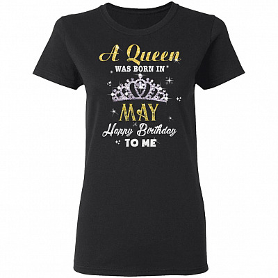 A Queen was Born in May Happy Birthday to Me Premium Ladies T-Shirt - Ladies Triblend Dolman Sleeve T-Shirt