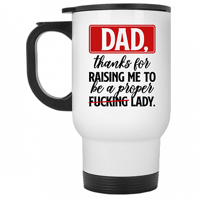 14 oz. White Travel Mug