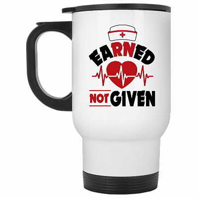 14 oz. White Travel Mug