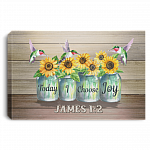 Today I Choose Joy Jame-s 1:2 Hum-ming Bird Mental-Health Framed Canvas - Unframed Poster