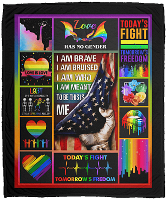 I-Am Brave I Am Bruised I Am Who - Lgbt Gift Fleece Blanket - Premium Sherpa Blanket - Woven Blanket
