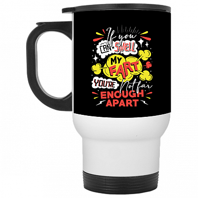 14 oz. White Travel Mug