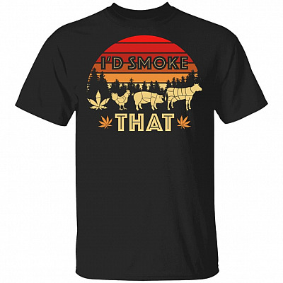 I'd Smoke That Fun BBQ Barbecue Smoker Chef Vintage T-Shirt