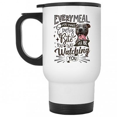 14 oz. White Travel Mug