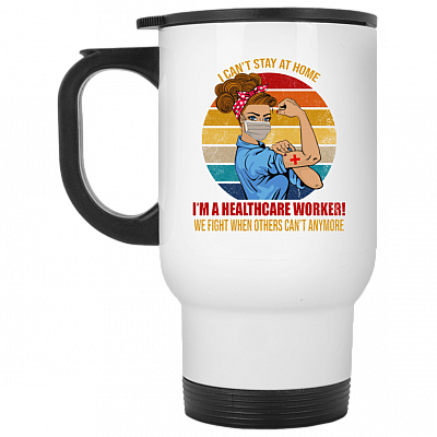 14 oz. White Travel Mug