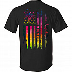 Colorful America Nurse Flag Print On Back T-Shirt